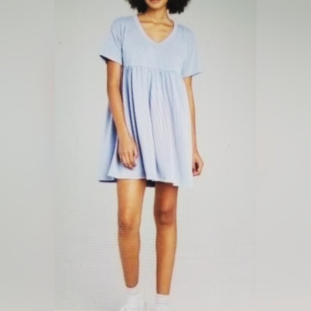 Wild fable baby blue babydoll swing Terry cloth knit dress Small - Picture 2 of 7